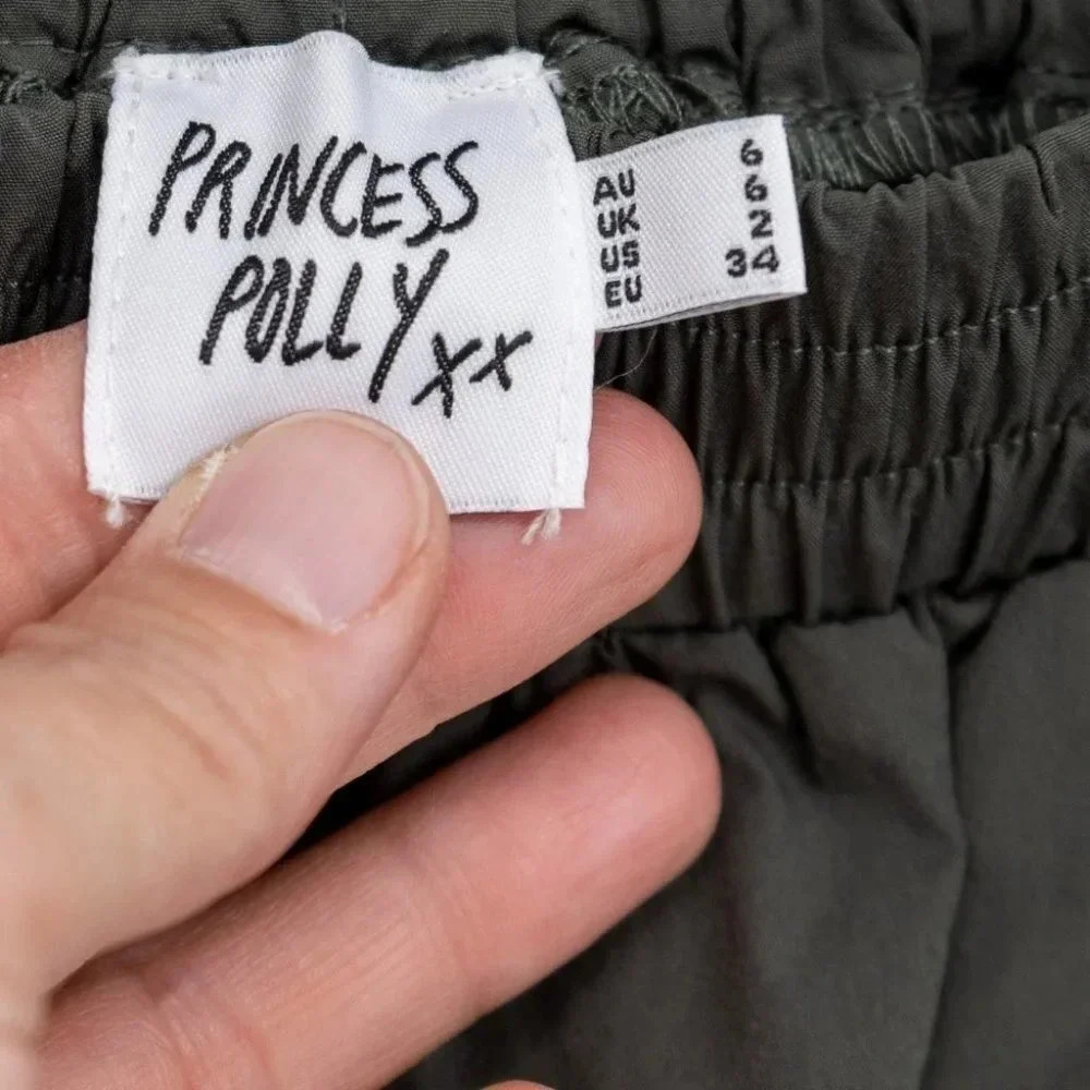 Princess Polly PLEVNA NYLON PANTS OLIVE |  2 - Picture 7 of 9